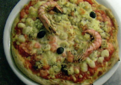 Pizza aux crevettes