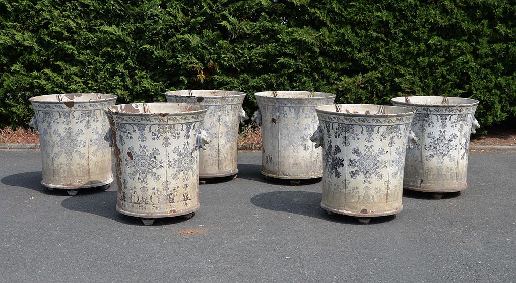 SIx caisses à oranger. Fonte. XIXe