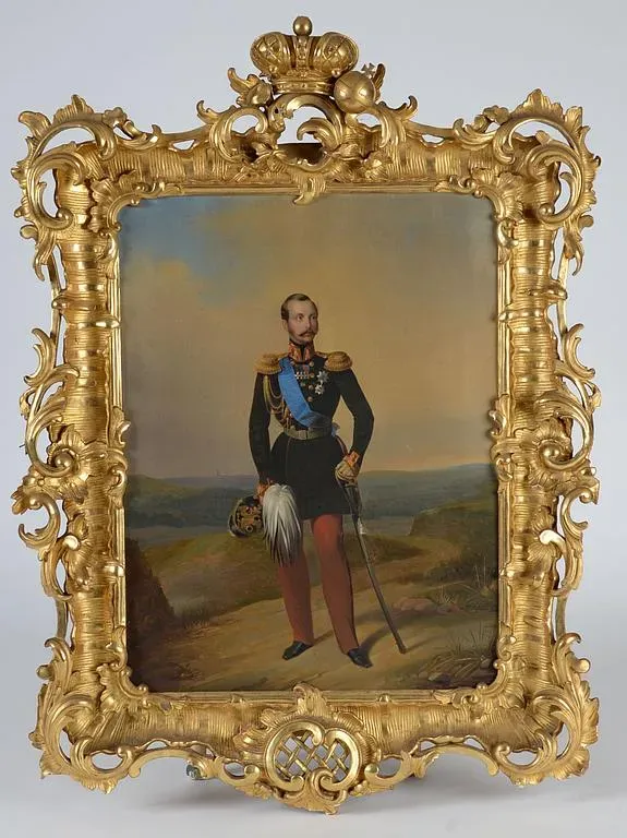 École Russe XIXe. Portrait de Nicolas 1er