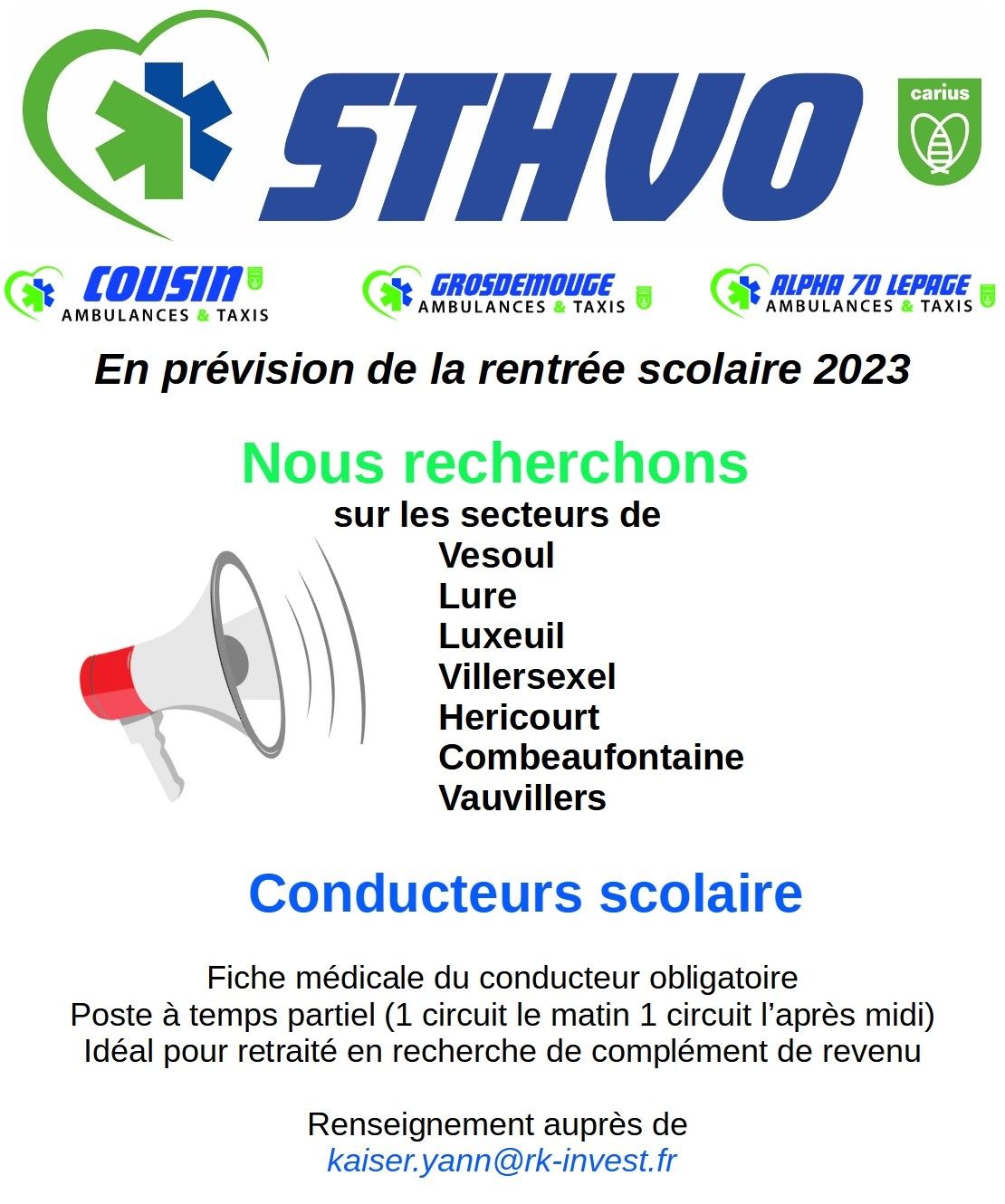 STHVO recherche conducteur scolaire