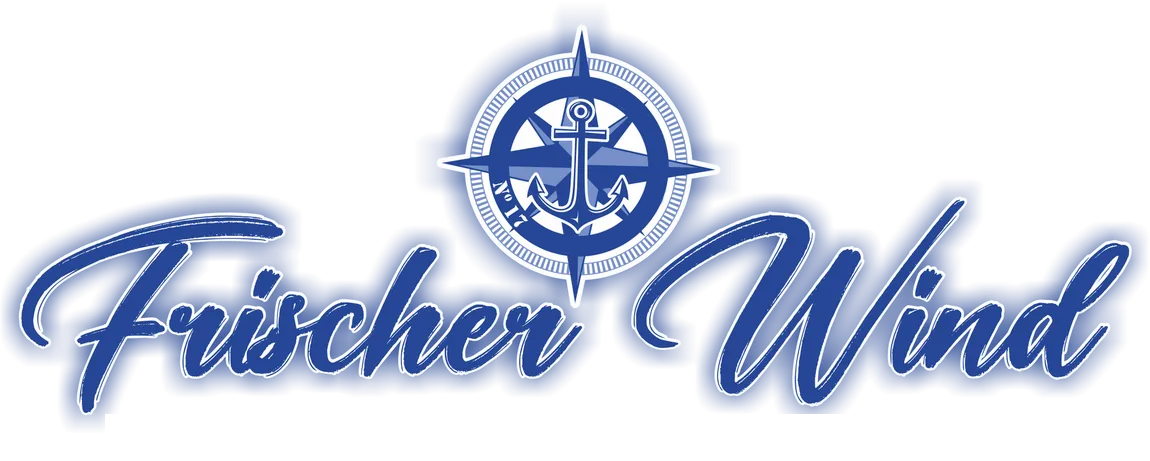 Ein blau-weißes Logo für Frischer Wind