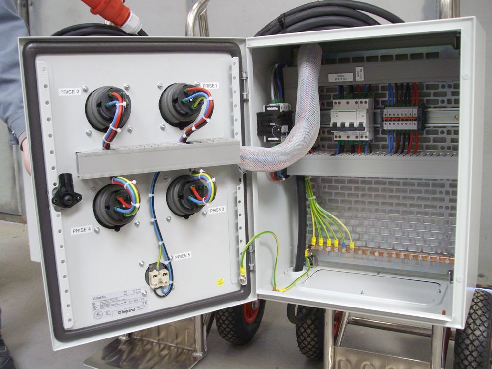 Cablage à l'intérieur d'une armoire électrique.