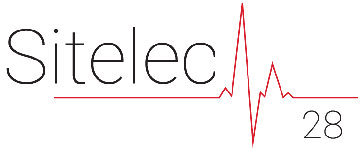 Logo Sitelec 28 avec un courant électrique.