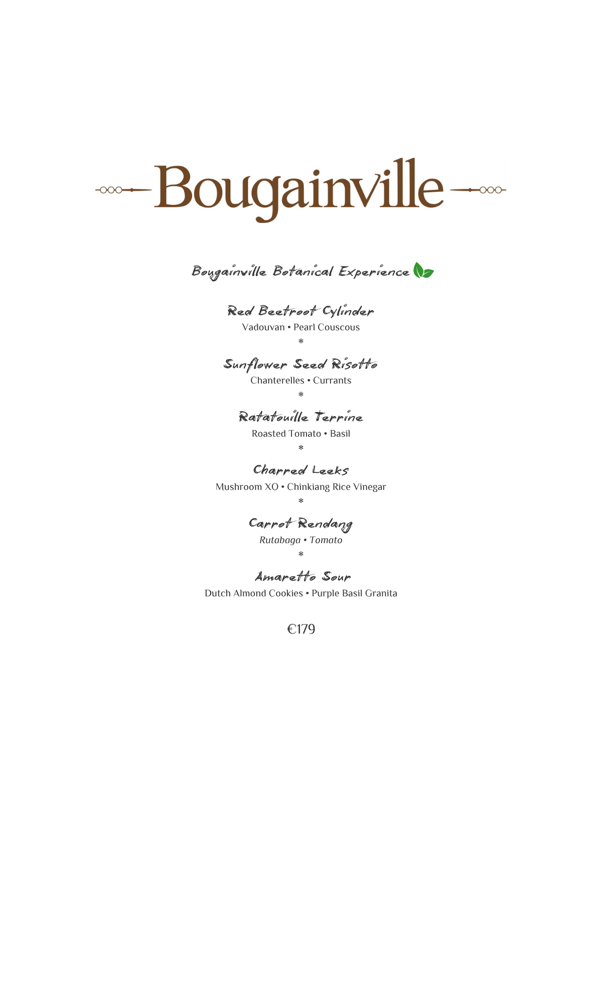 Menu for 