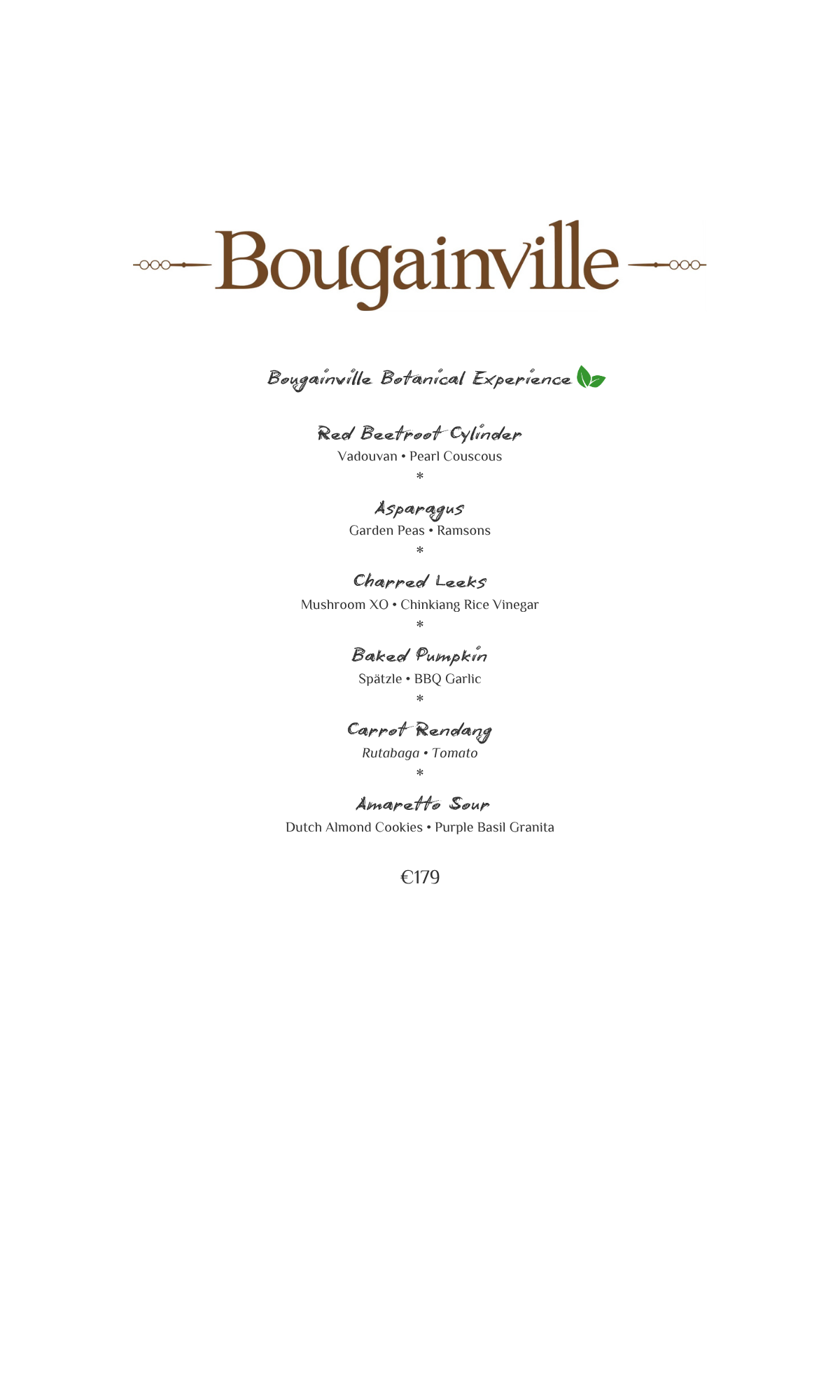 Menu for