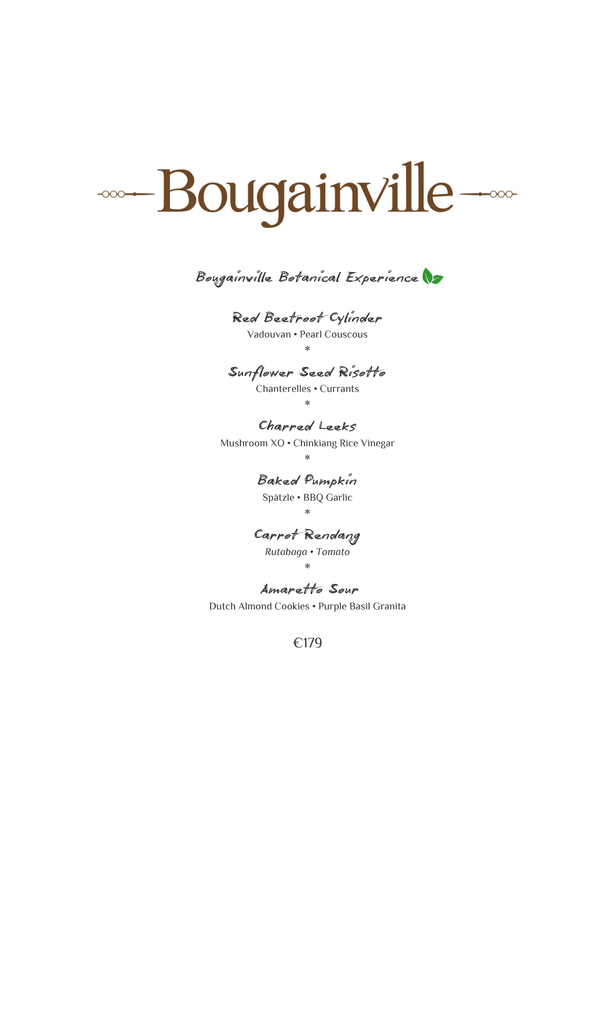 Menu for