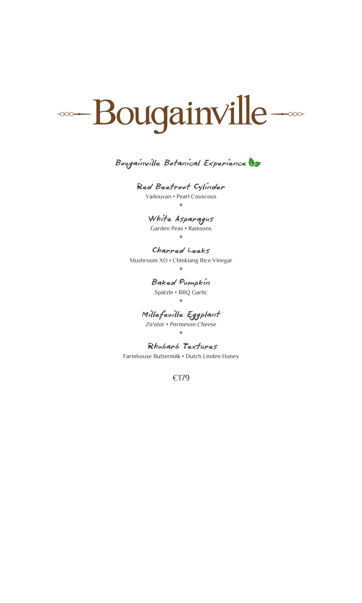 Menu for