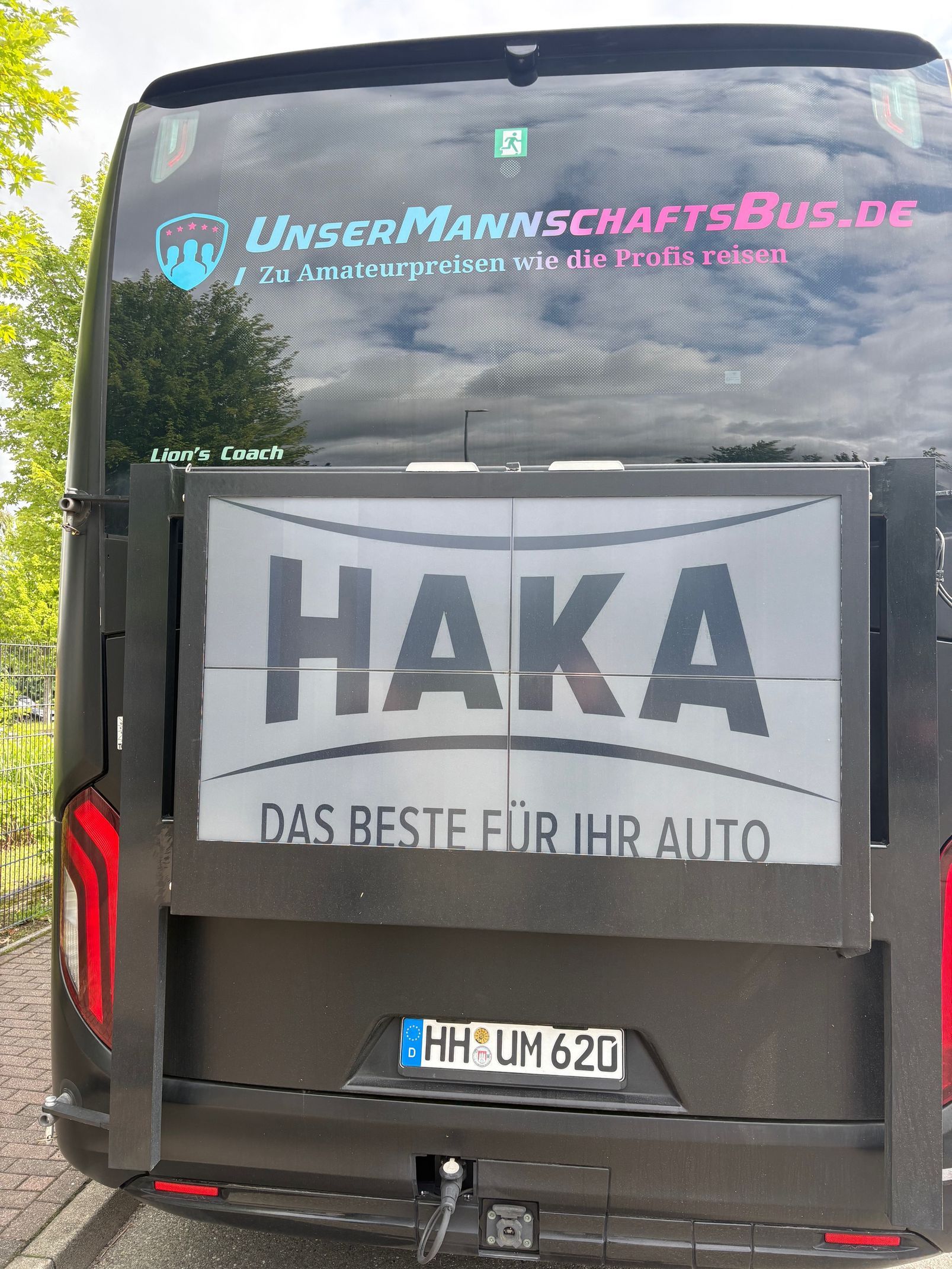 Werbung am Busheck