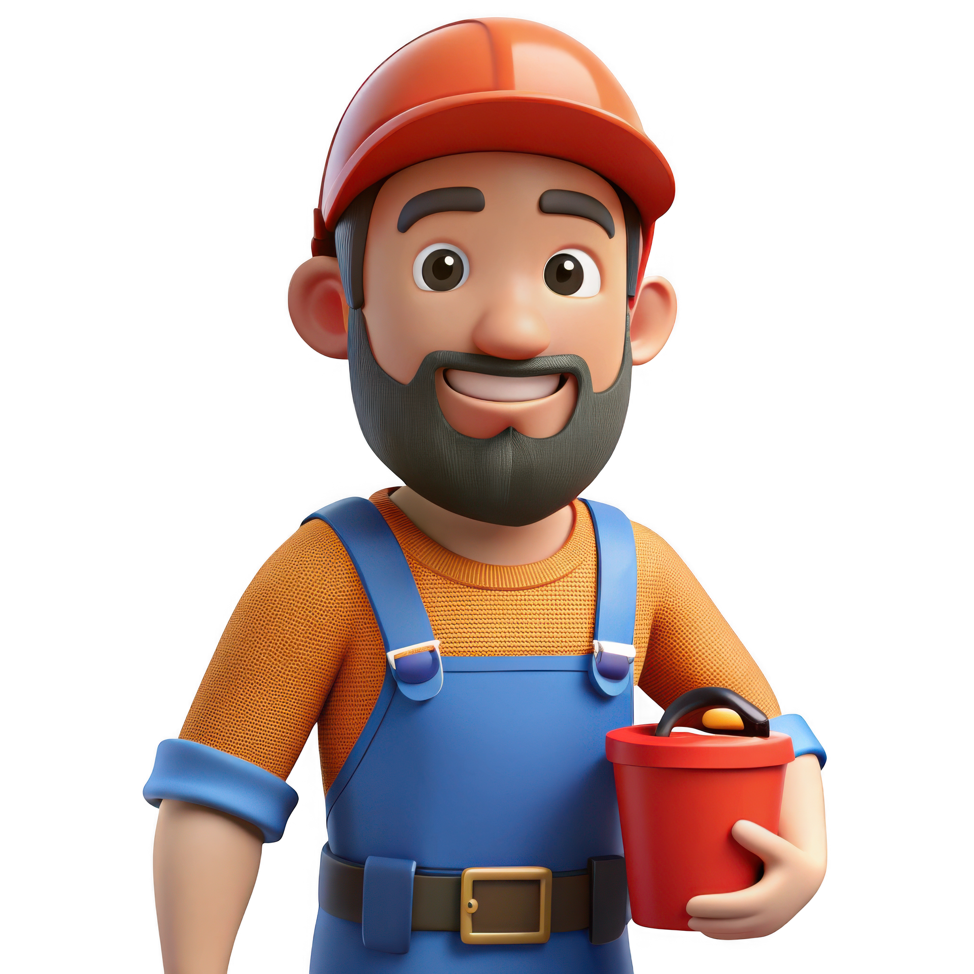 Illustration d'un ouvrier tenant un seau