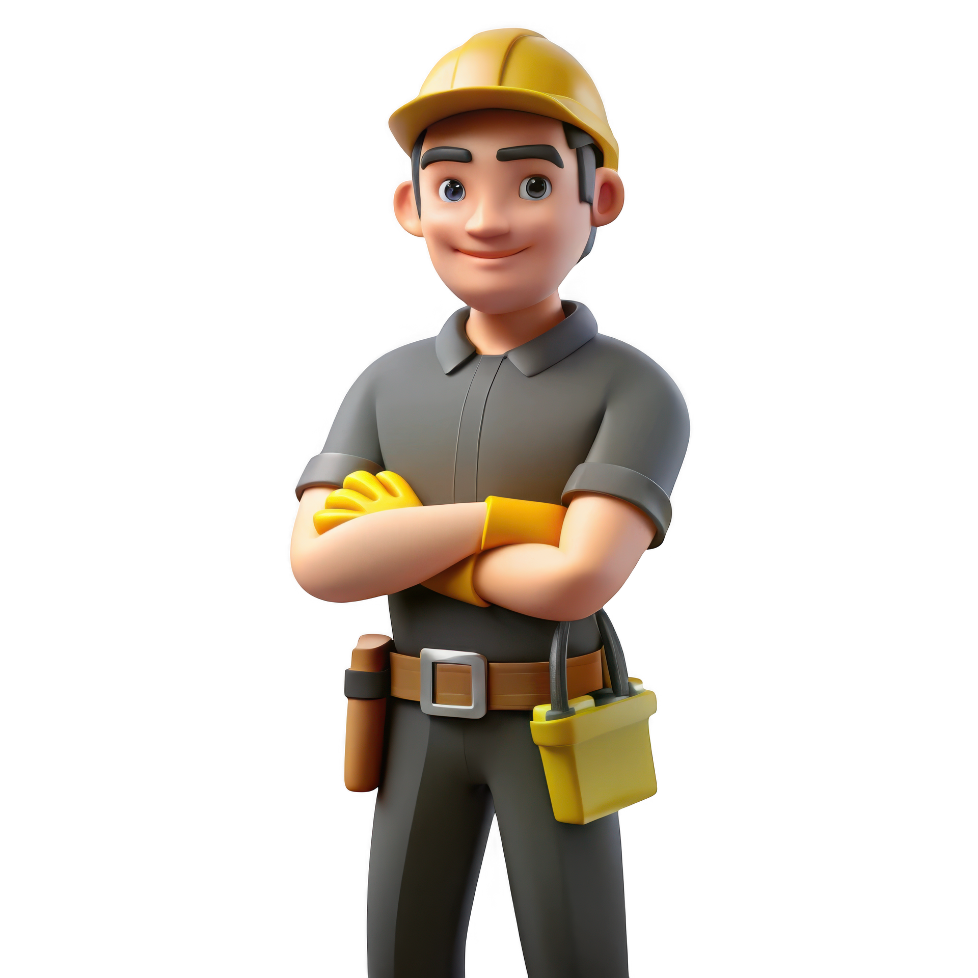 Illustration d'un ouvrier ayant les bras croisés