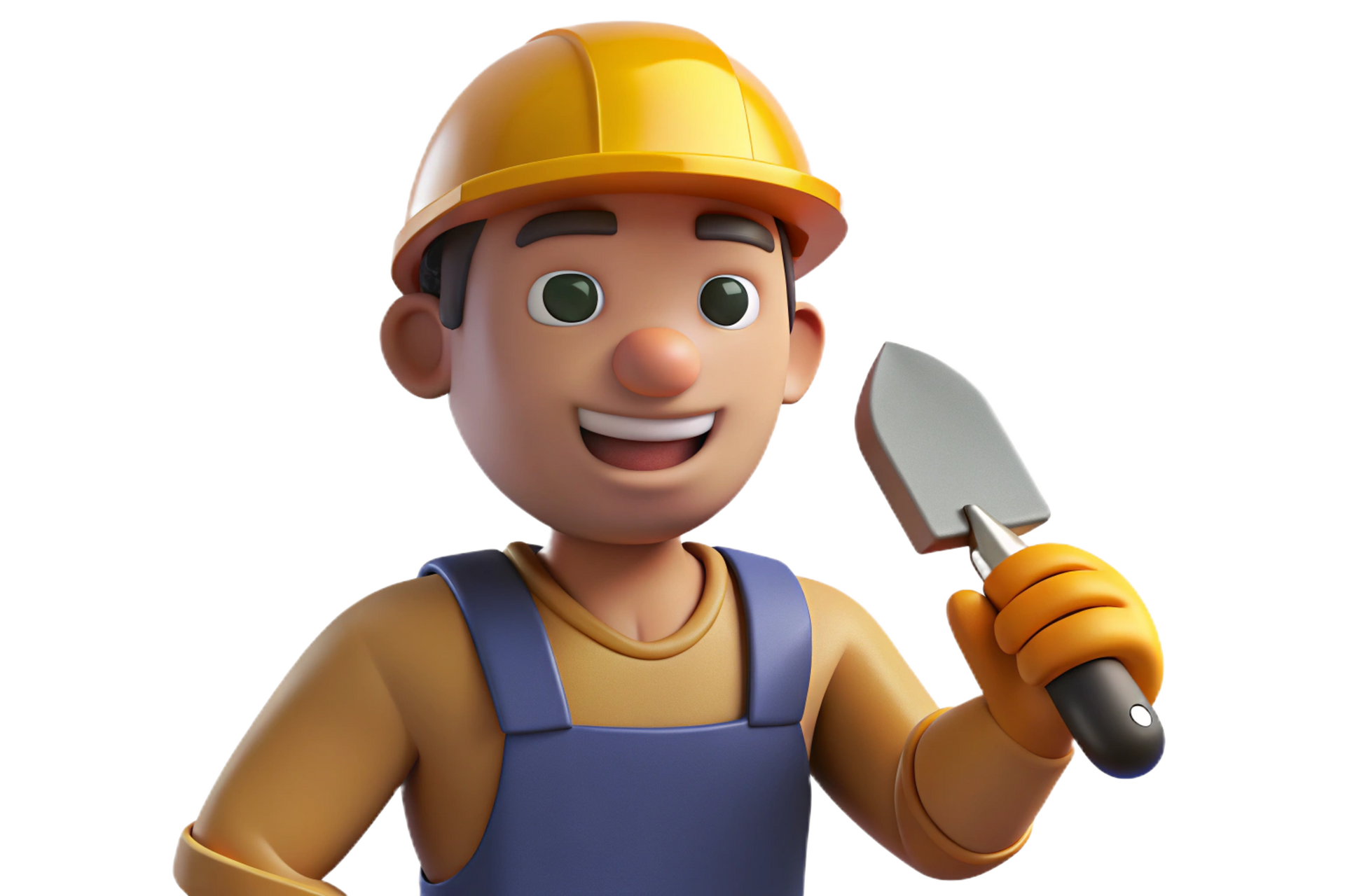 Illustration d'un ouvrier tenant un outil de maçonnerie