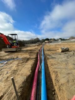 Chantier de pose de réseaux