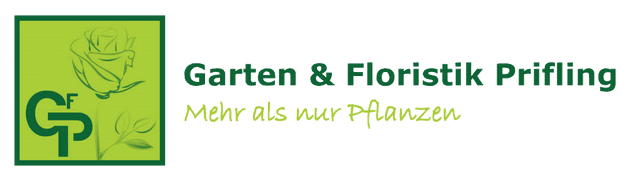 Logo for Garten & Floristik Prifling with green square featuring letters