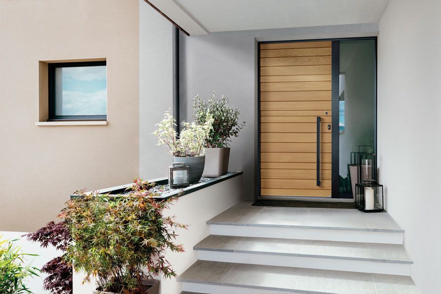 Porte d'entrée en bois