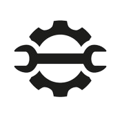 Icono de engranaje y llave inglesa, que simboliza mantenimiento o configuración.