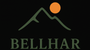Logo with green mountain, orange sun, and the word