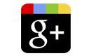 Un icono de Google Plus con un borde colorido sobre un fondo blanco.