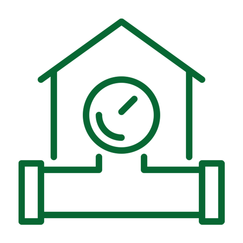 Icône d'une maison et d'un tuyau