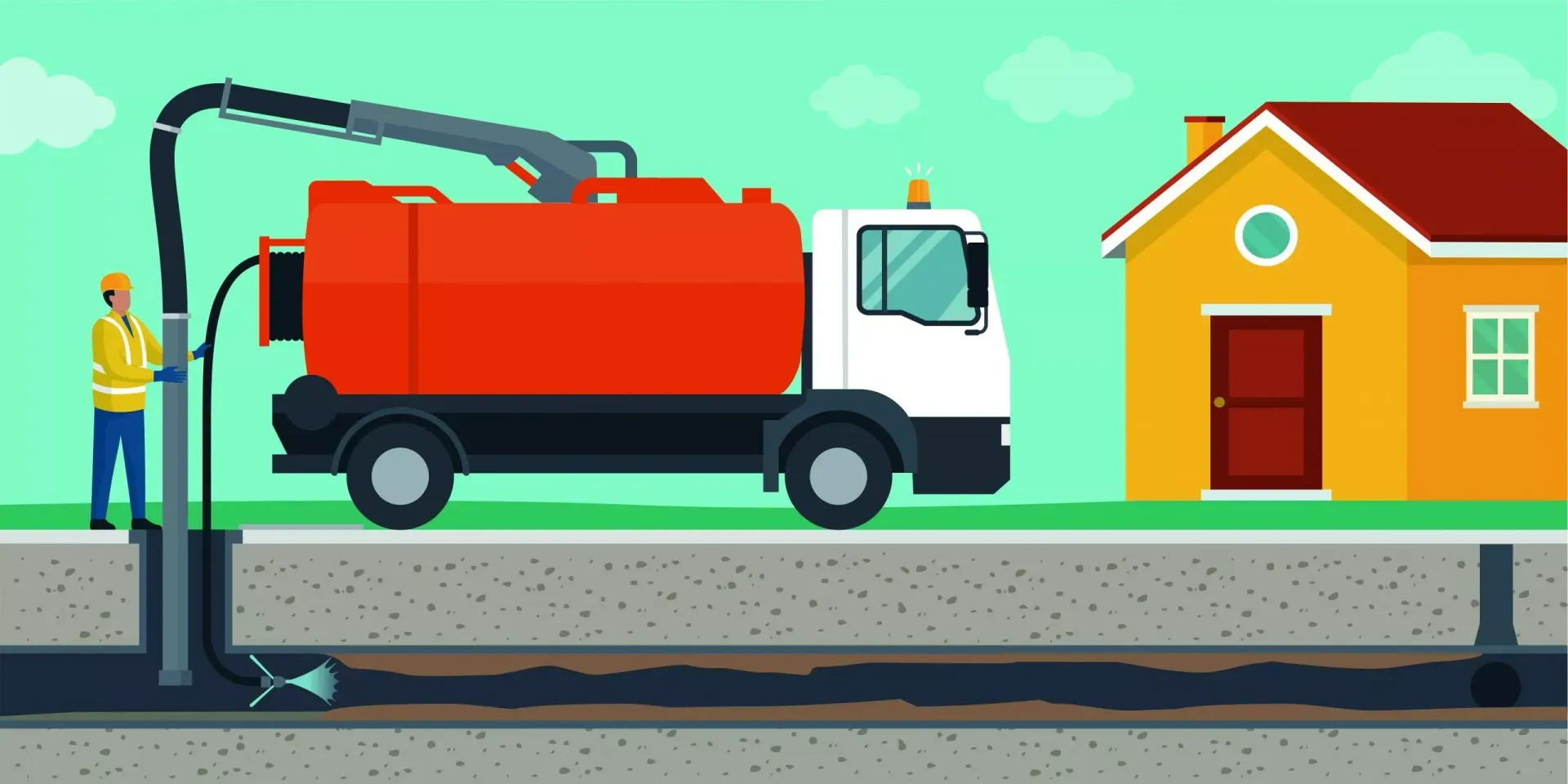 Schéma illustrant le curage de canalisation