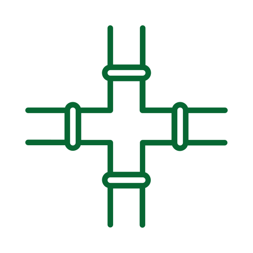 Icône d'un croisement de canalisation