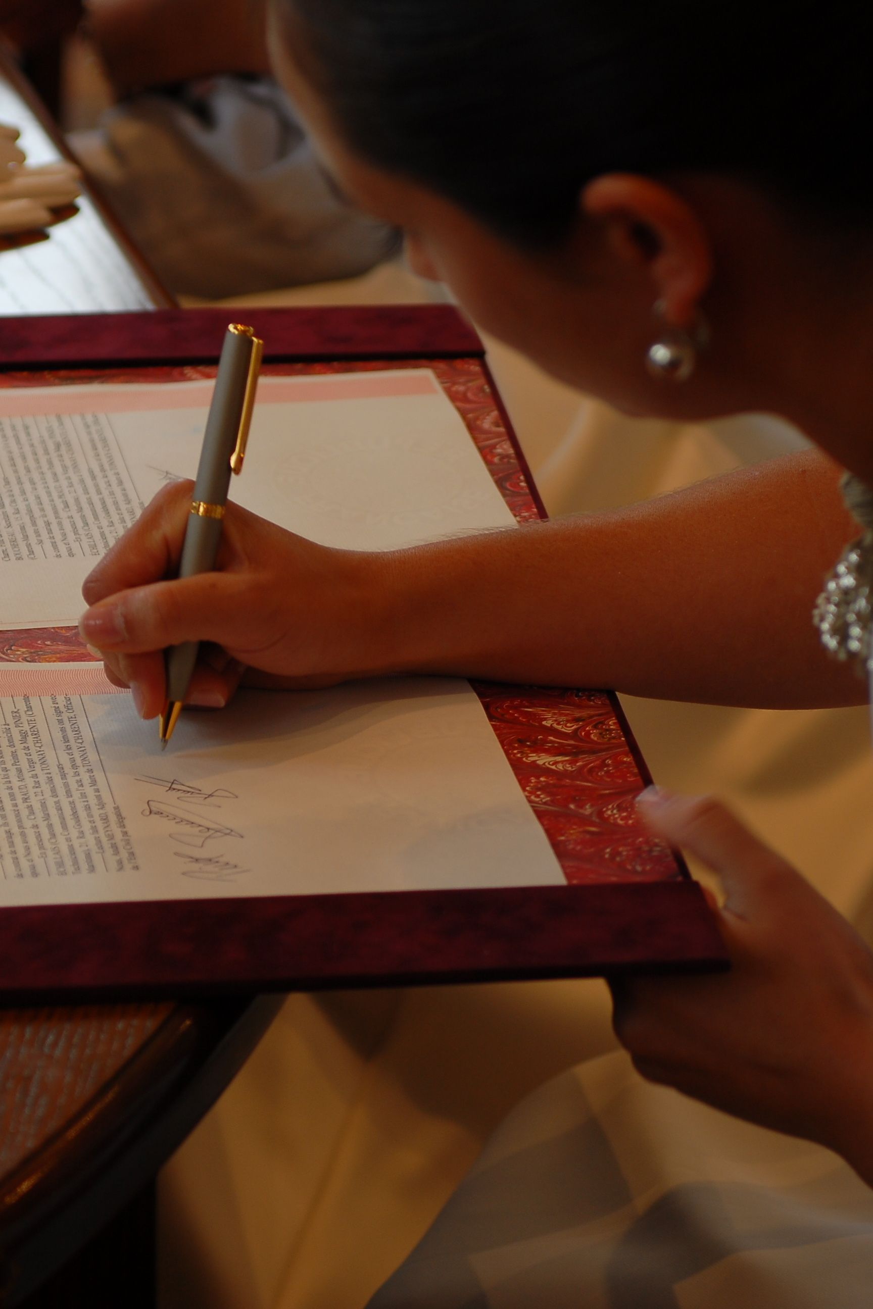 Signature de mariage