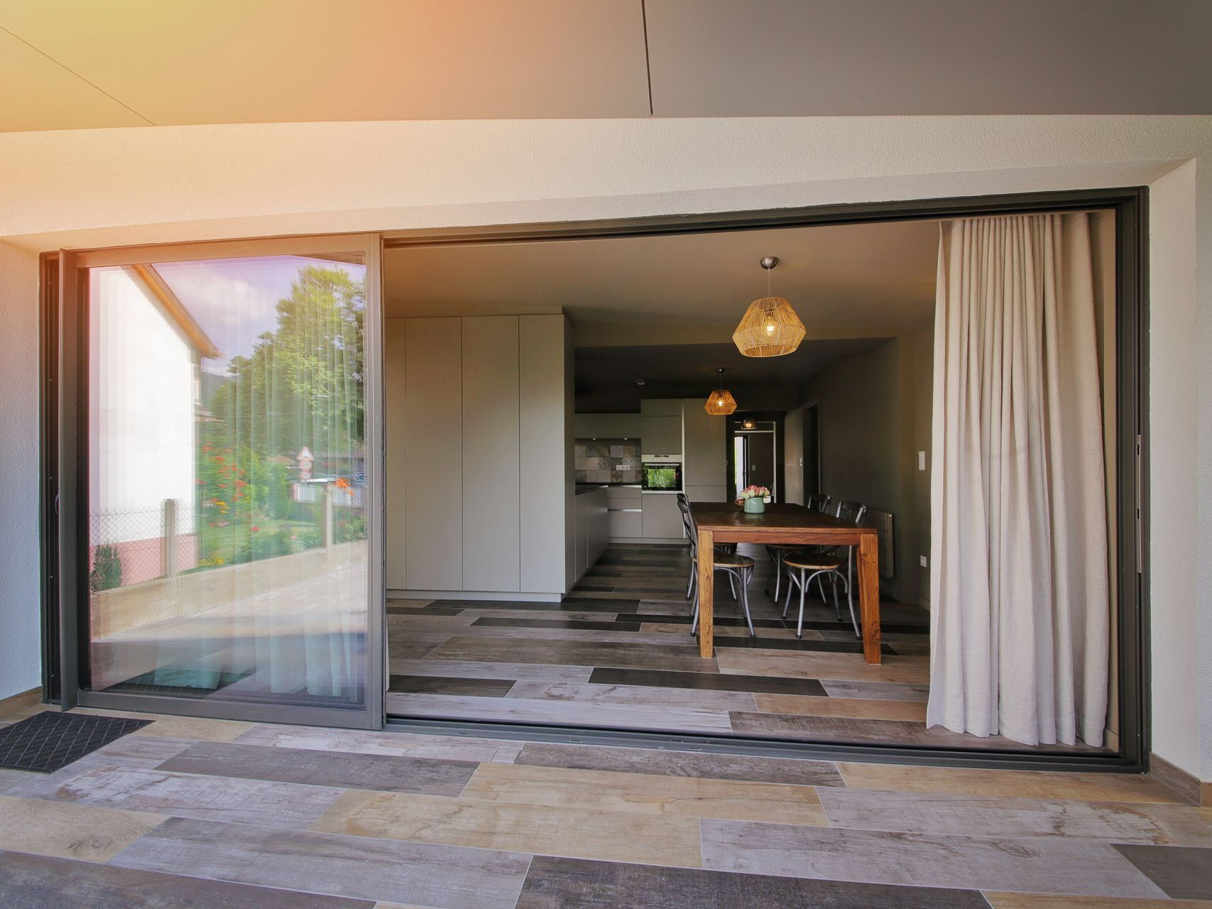 Portes coulissante sur cuisine ouverte