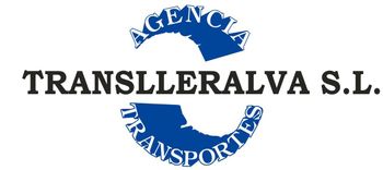 Logotipo de TRANSSLERALVA SL con emblema circular azul de transporte.