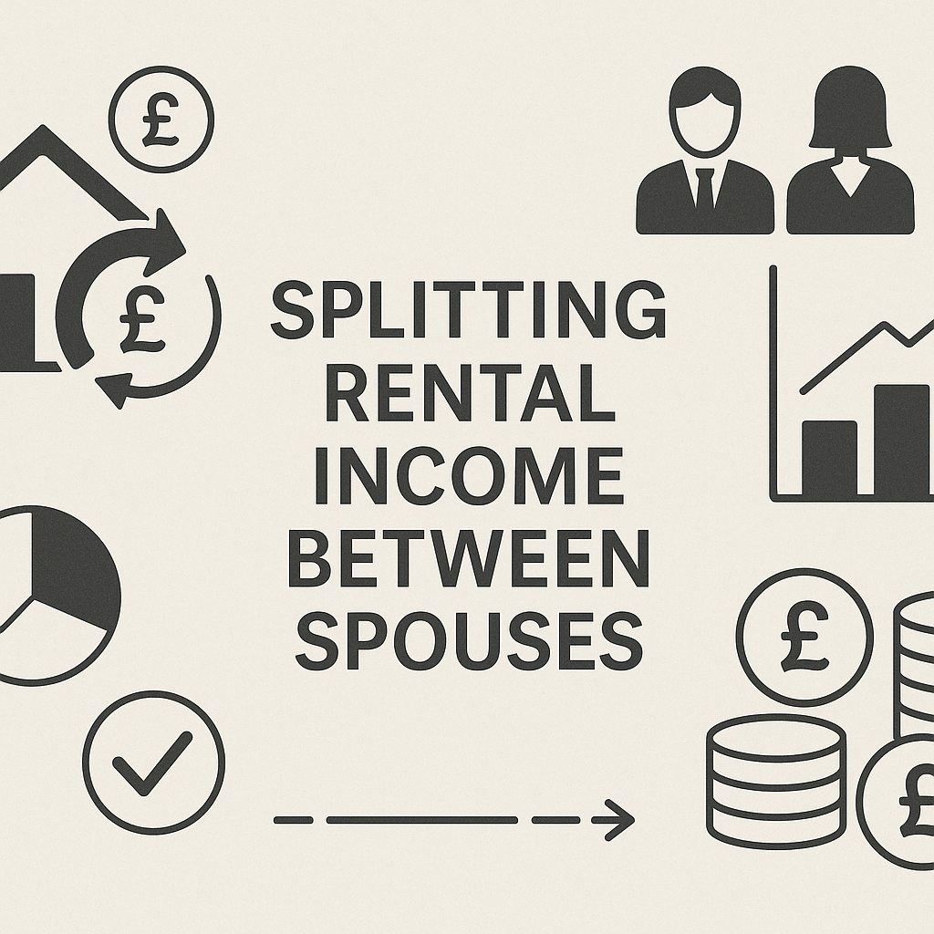 Infographic showing tax, property, and income icons around the title