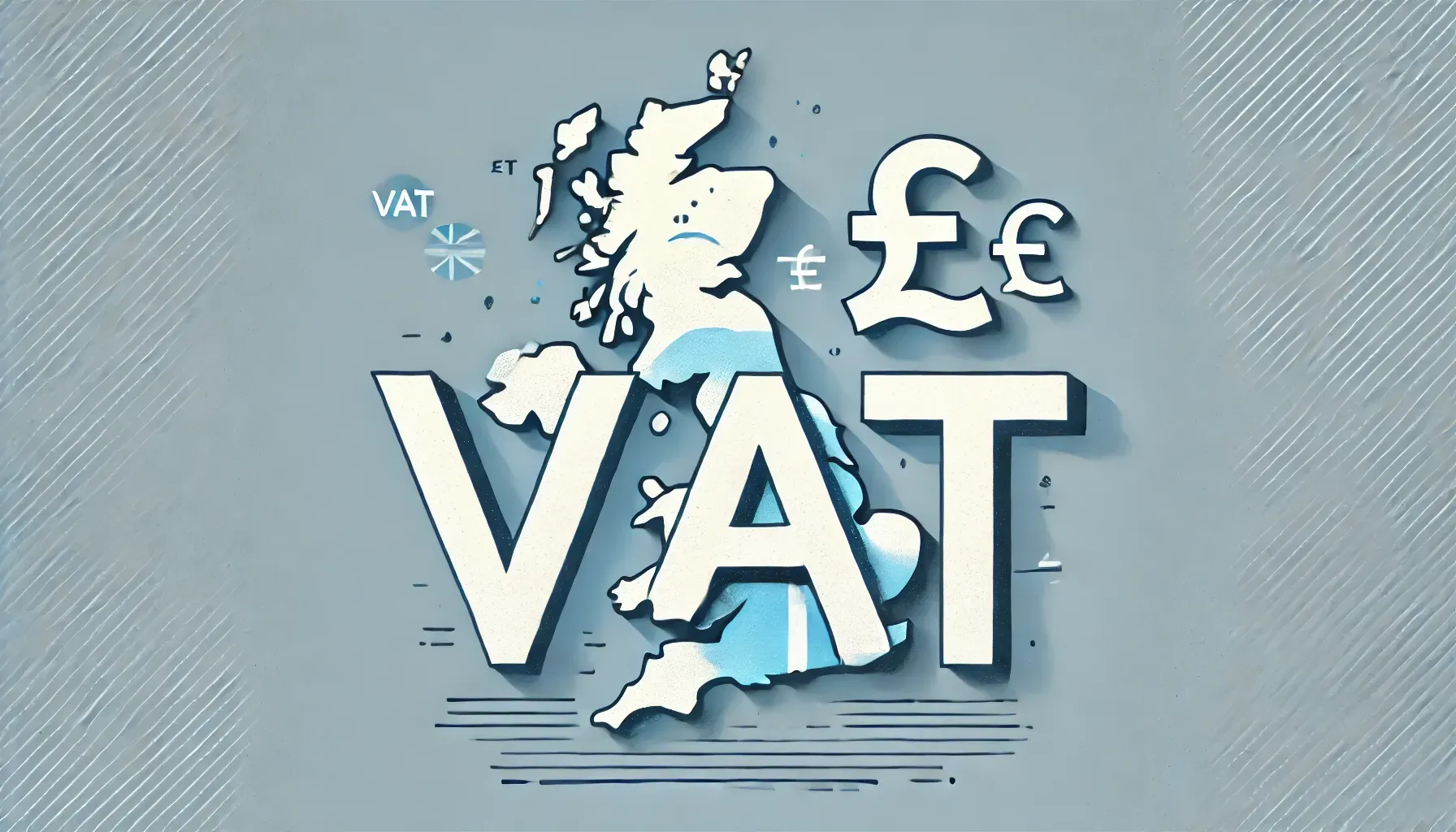 A map of the united kingdom with the word vat on it.