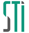Logotipo geométrico estilizado en verde, gris y negro que se asemeja a las letras CTI.