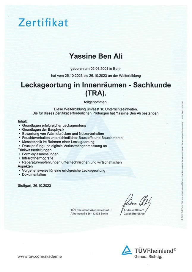 Ein Zertifikat mit der Aufschrift „Zertifikat“