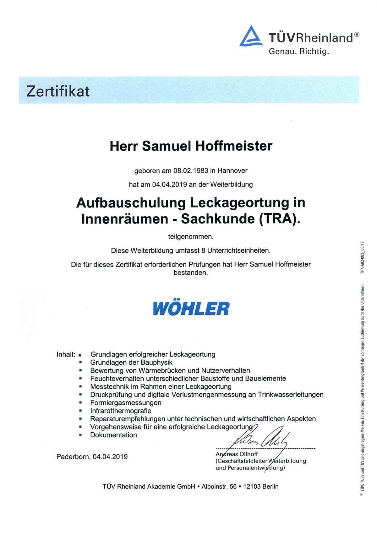 Ein Zertifikat ist in einer anderen Sprache als Englisch verfasst