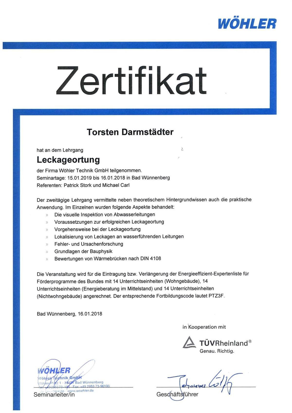 Ein blau-weißes Zertifikat mit dem Wort „Zertifikat“ darauf