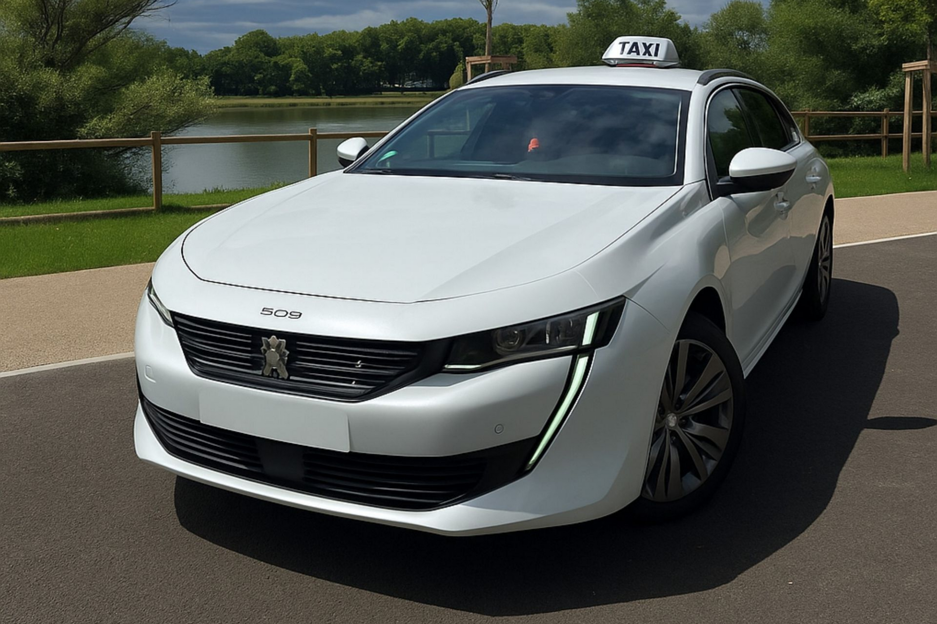 Taxi blanc de Taxi grenouille