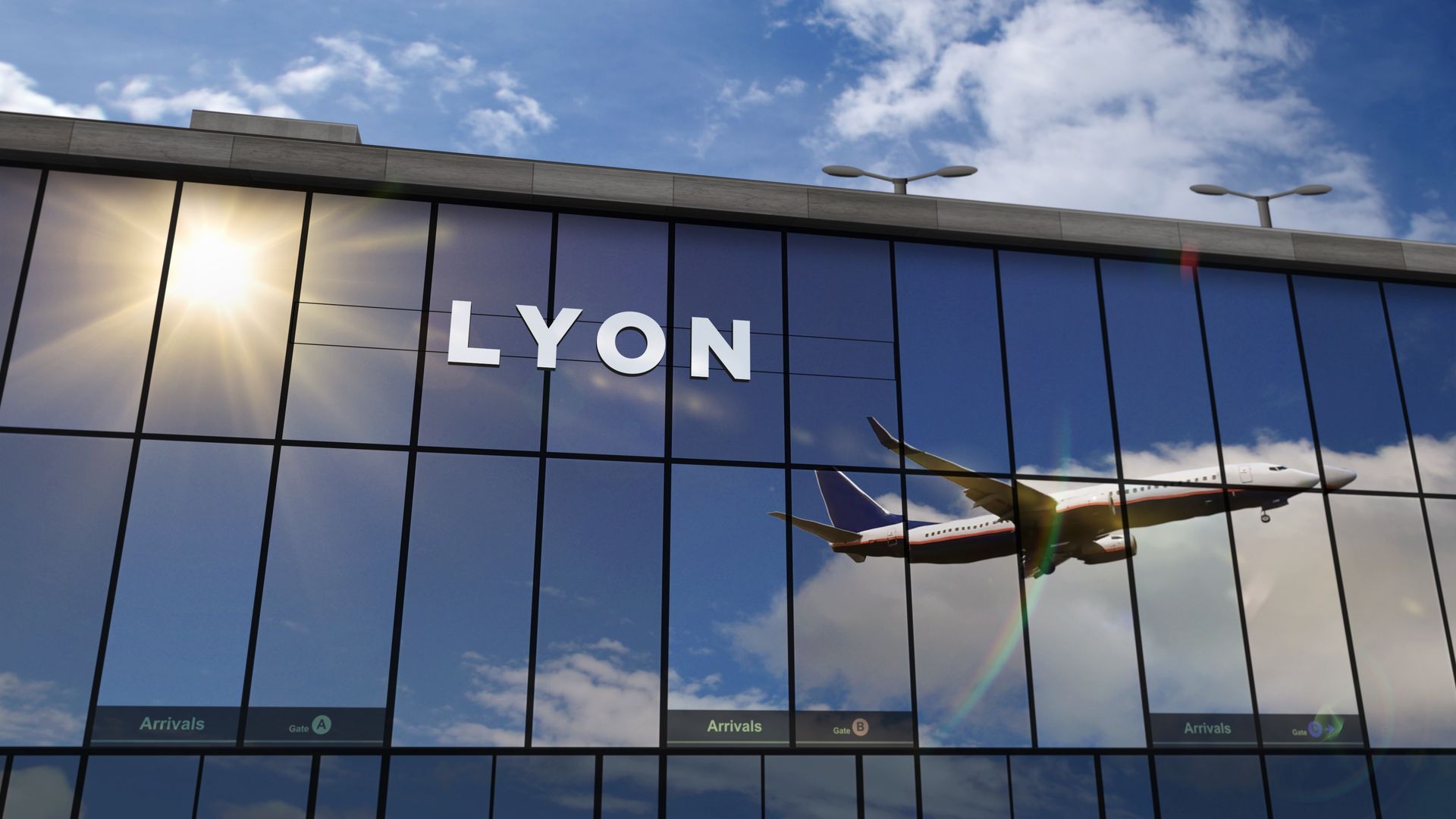 Façade de l'aéroport de Lyon