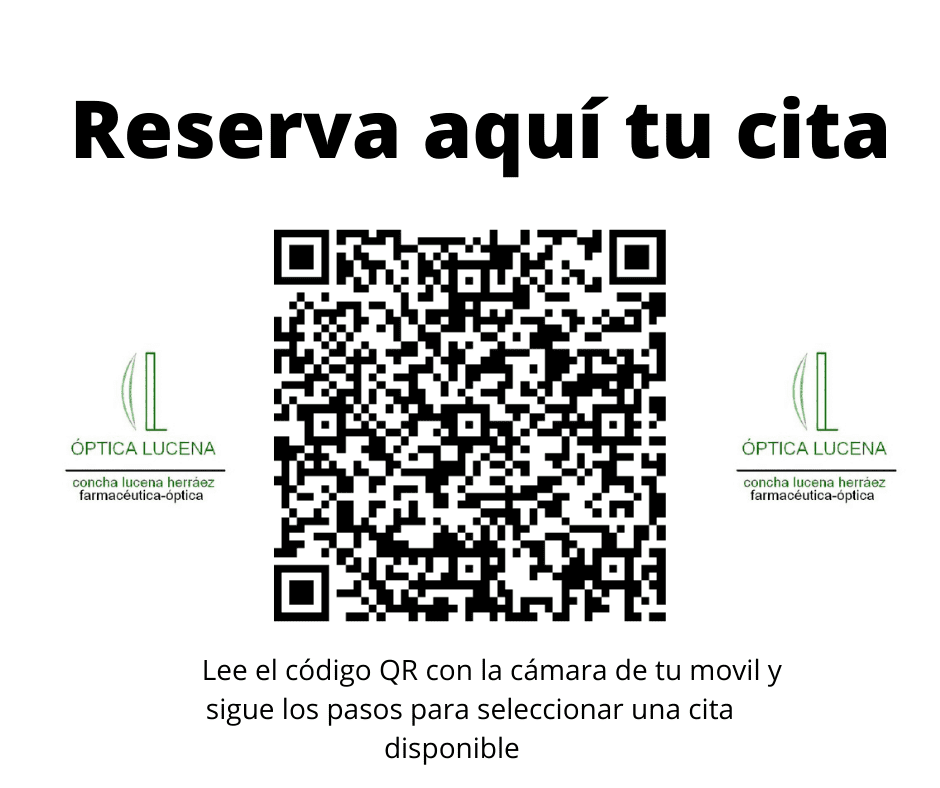 Un código QR con las palabras reserva aquí tu cita.