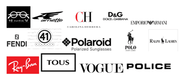 Un collage de logotipos de varias marcas de gafas de sol.