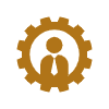 Icon Person in einem Zahnrad