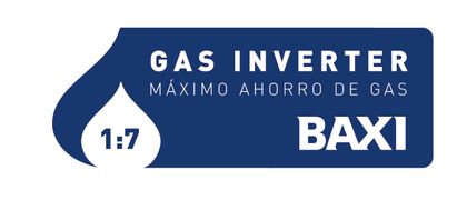 Logotipo azul y blanco de 