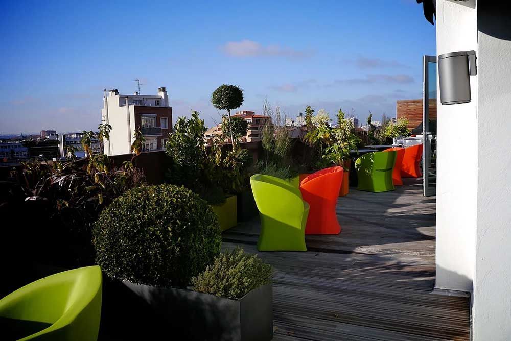 Terrasse du siège social de Gotham à Toulouse