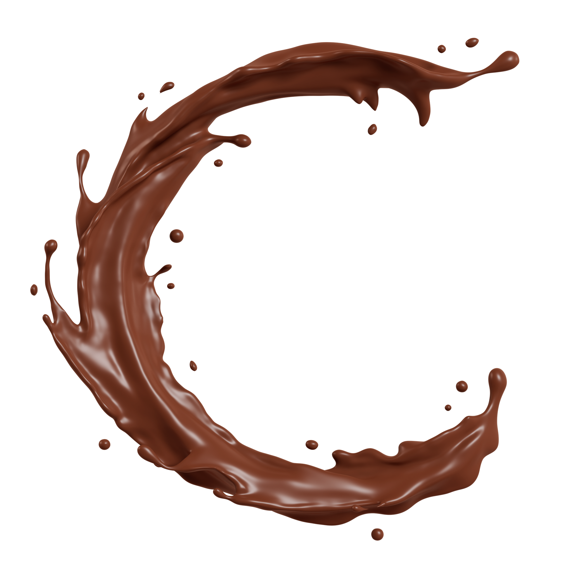 Un C en forme de chocolat liquide