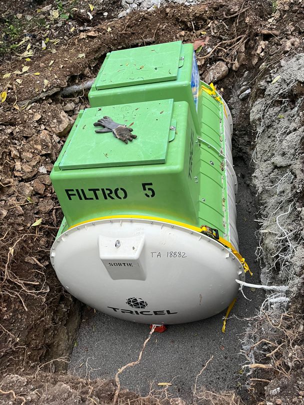 Une microstation d'épuration verte.