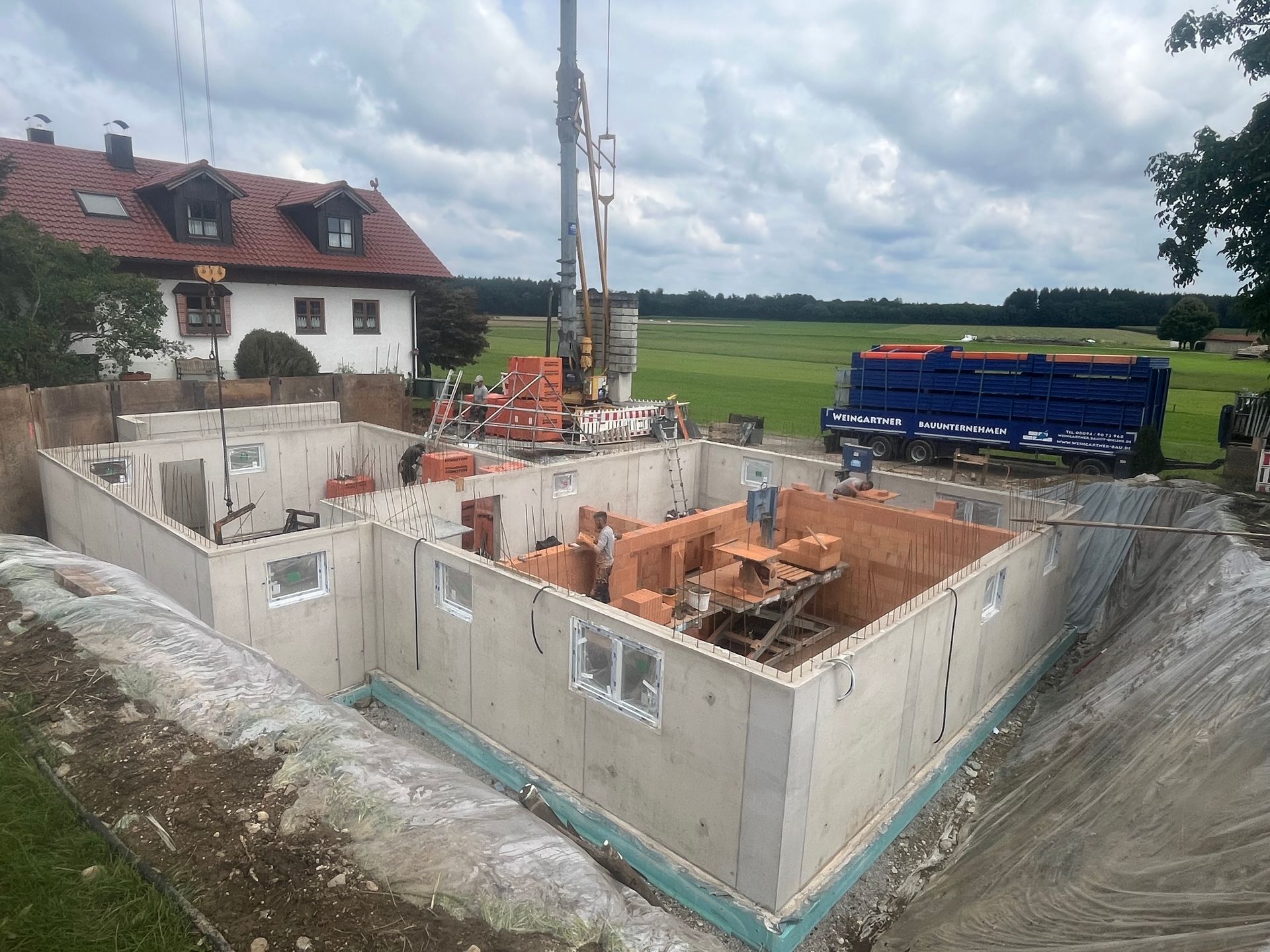Kellerrohbau für ein Einfamilienhaus