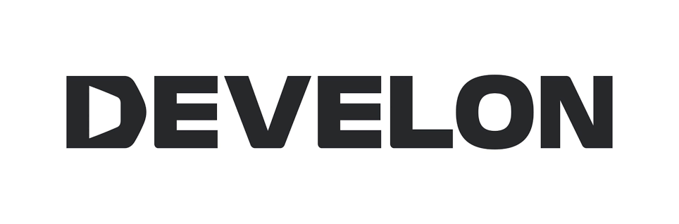 Logotipo de DEVELON en letras negras en negrita sobre un fondo blanco.