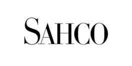 SAHCO-Logo in schwarzer Serifenschrift auf weißem Hintergrund.