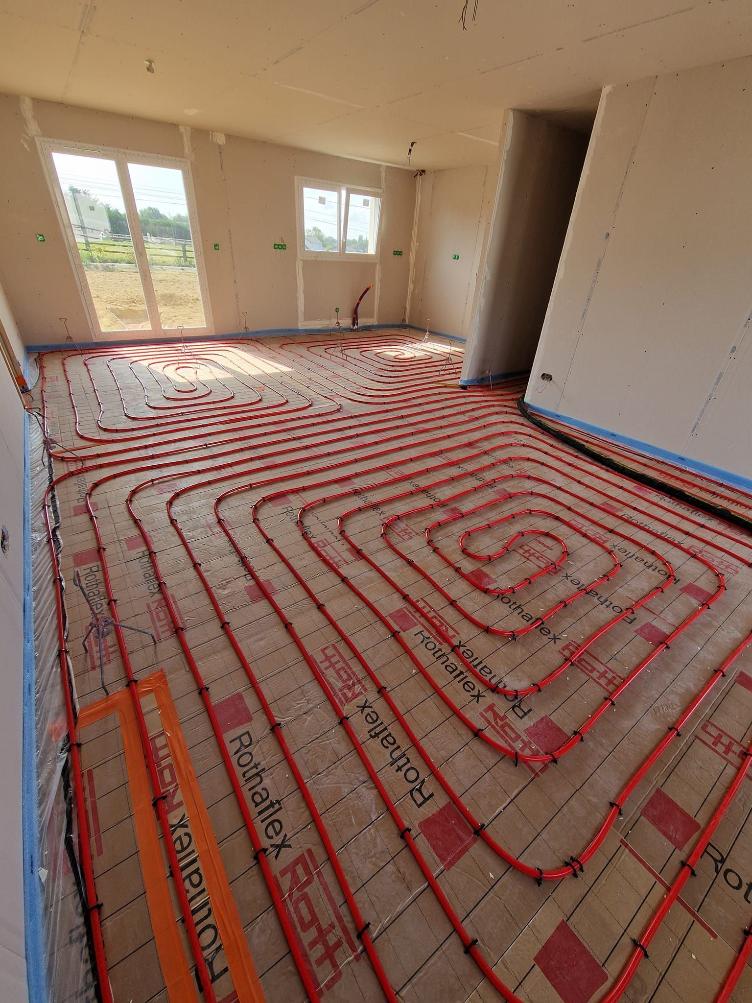 Pose d'un plancher chauffant