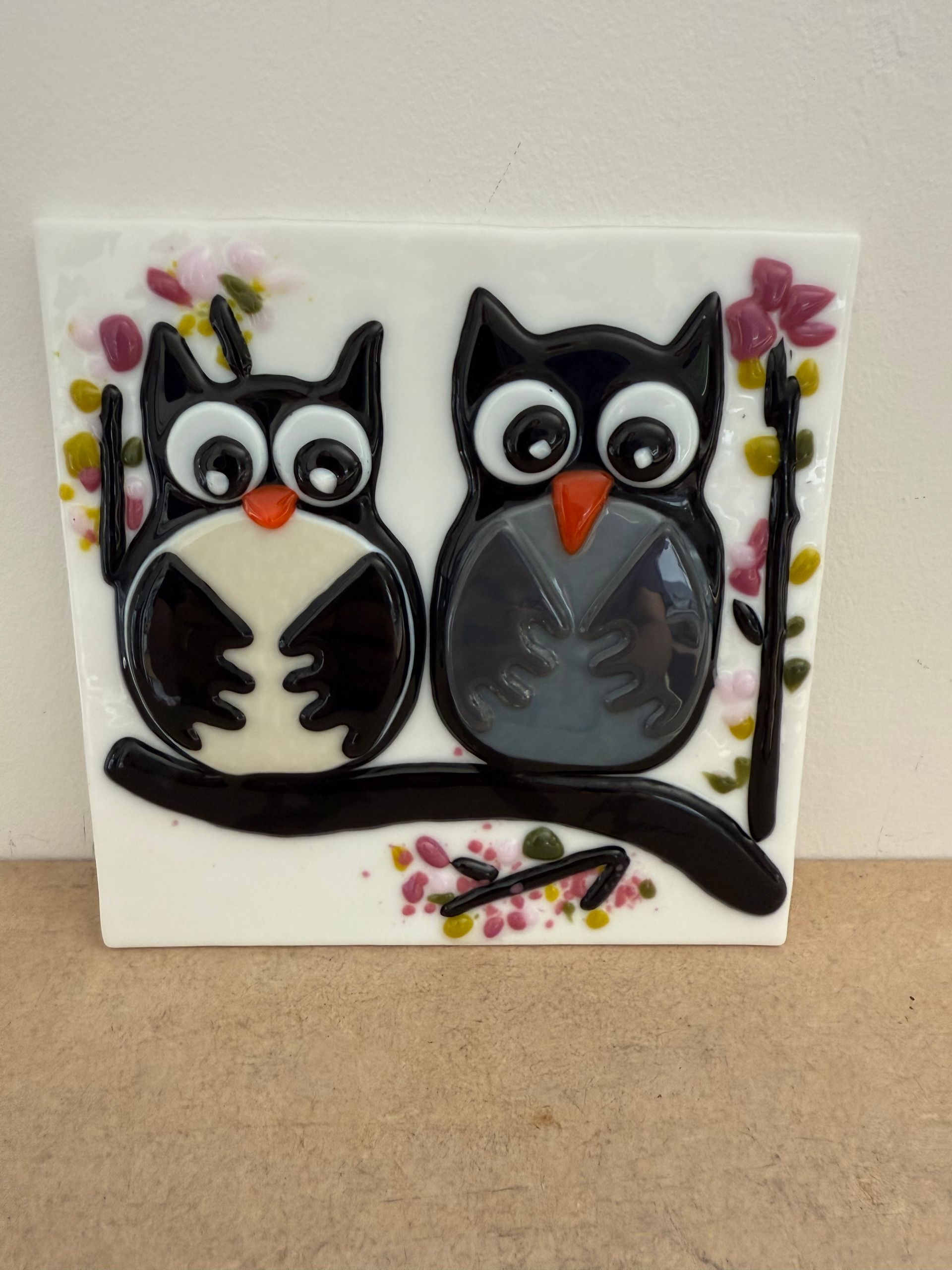 Vitrail oiseau en fusing