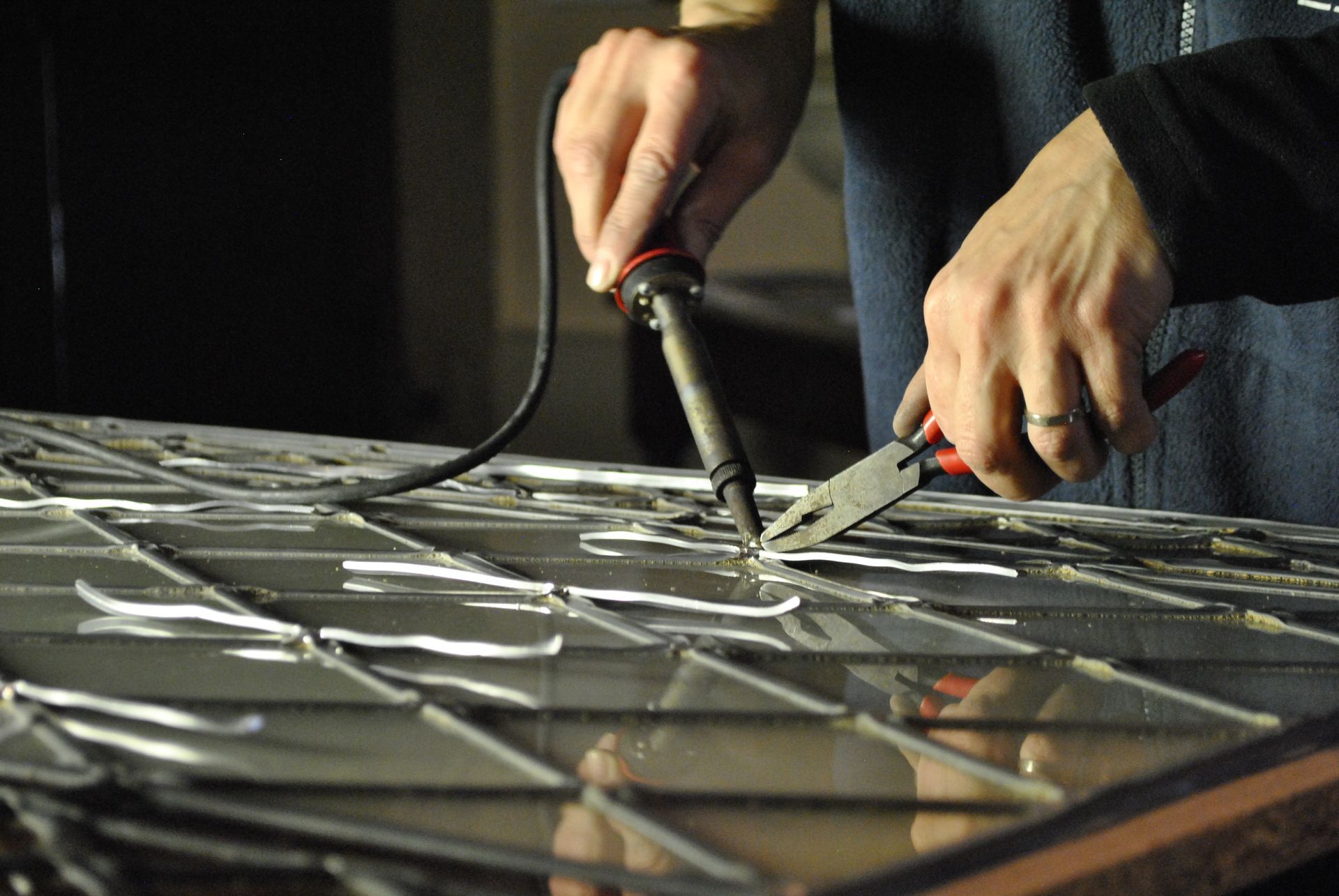 Vitrail coloré fleur de lotus