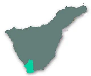 Un mapa de un país con un área verde resaltada en el medio.