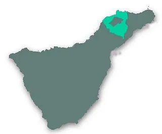 Un mapa de un país con un área verde resaltada en el medio.
